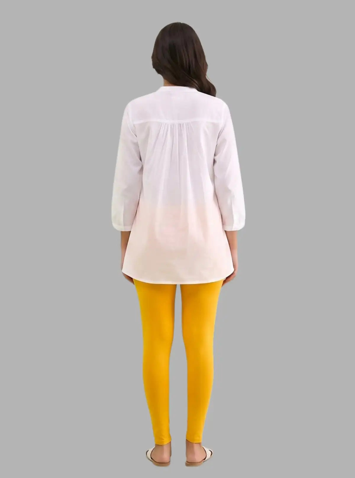 Women's Lemon Yellow Ankle Legging – Soft Cotton Stretch by Boer & Fitch