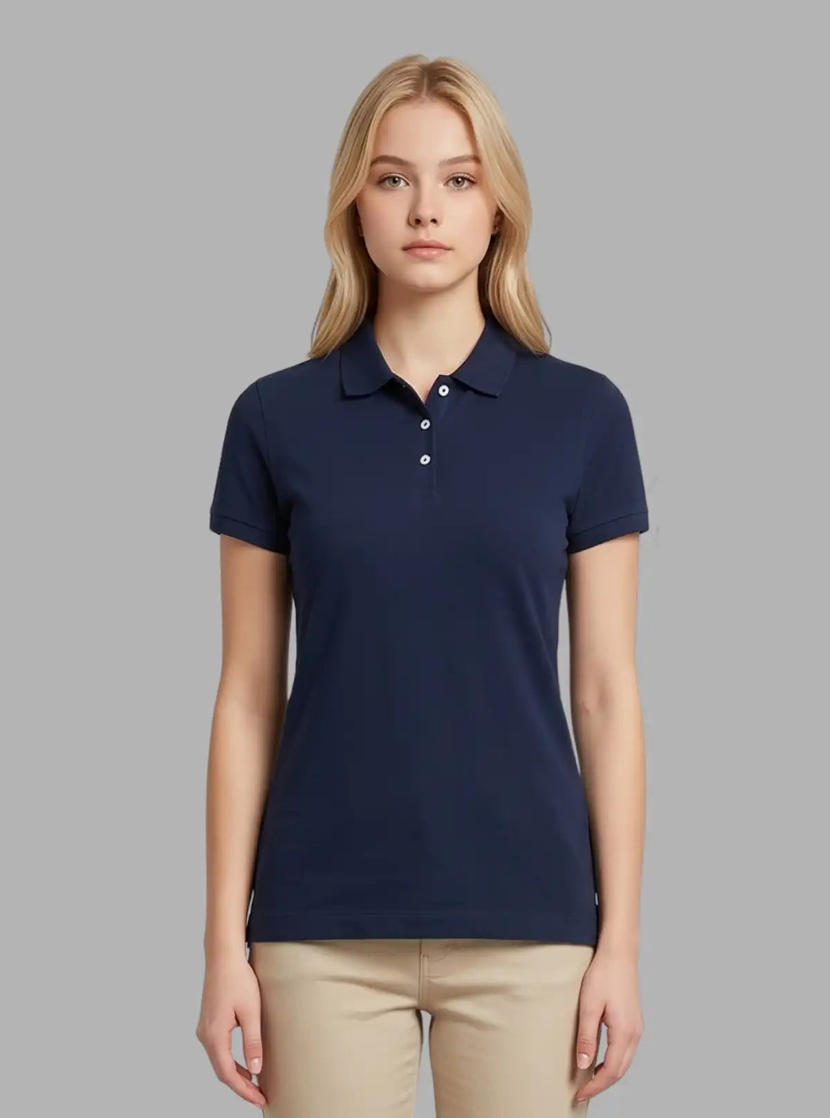 Women’s Navy Pique Polo T-Shirt – Stylish & Comfortable | Boer & Fitch