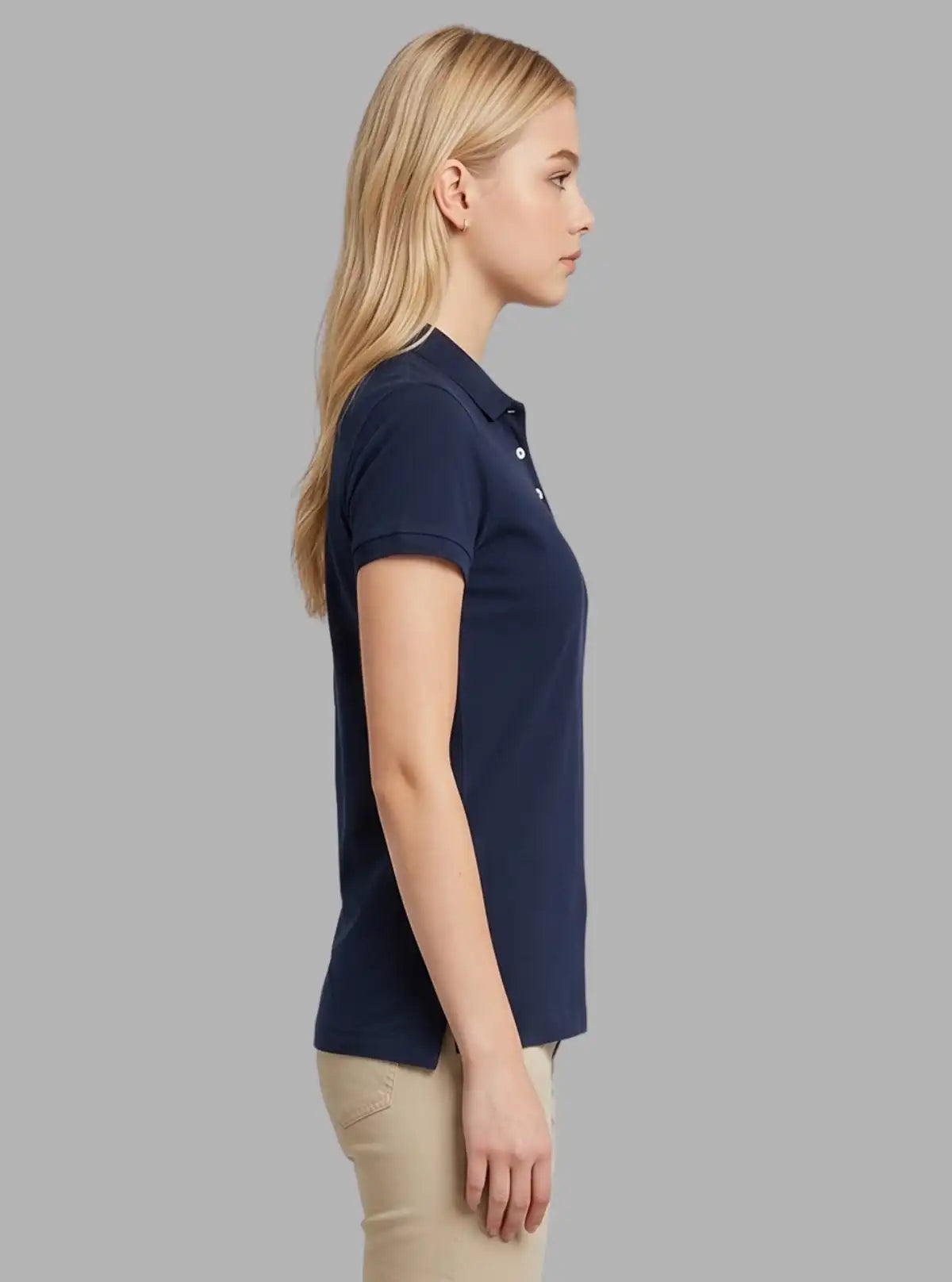 Women’s Navy Pique Polo T-Shirt – Stylish & Comfortable | Boer & Fitch