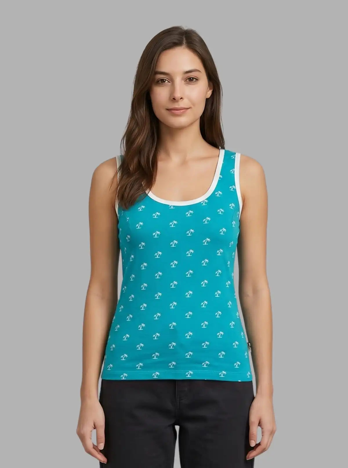Women’s Green Graphic Sleeveless Top – Trendy & Comfortable | Boer & Fitch