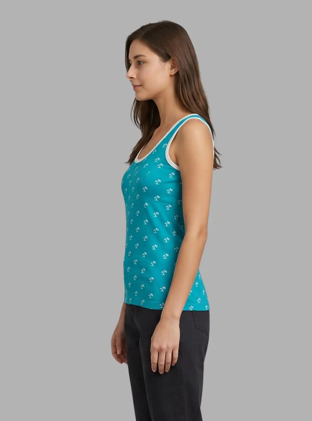Women’s Green Graphic Sleeveless Top – Trendy & Comfortable | Boer & Fitch