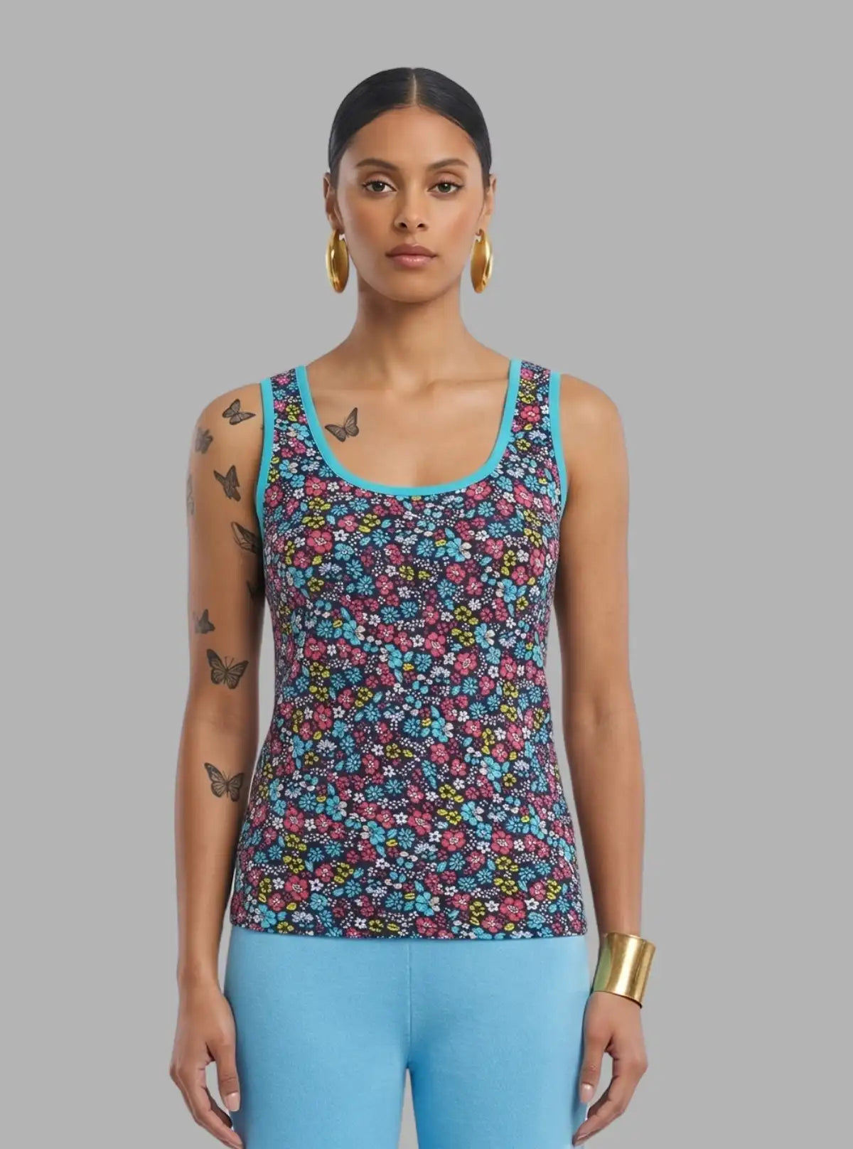 Women’s Multi-Colour Floral Sleeveless Top – Stylish & Comfortable | Boer & Fitch