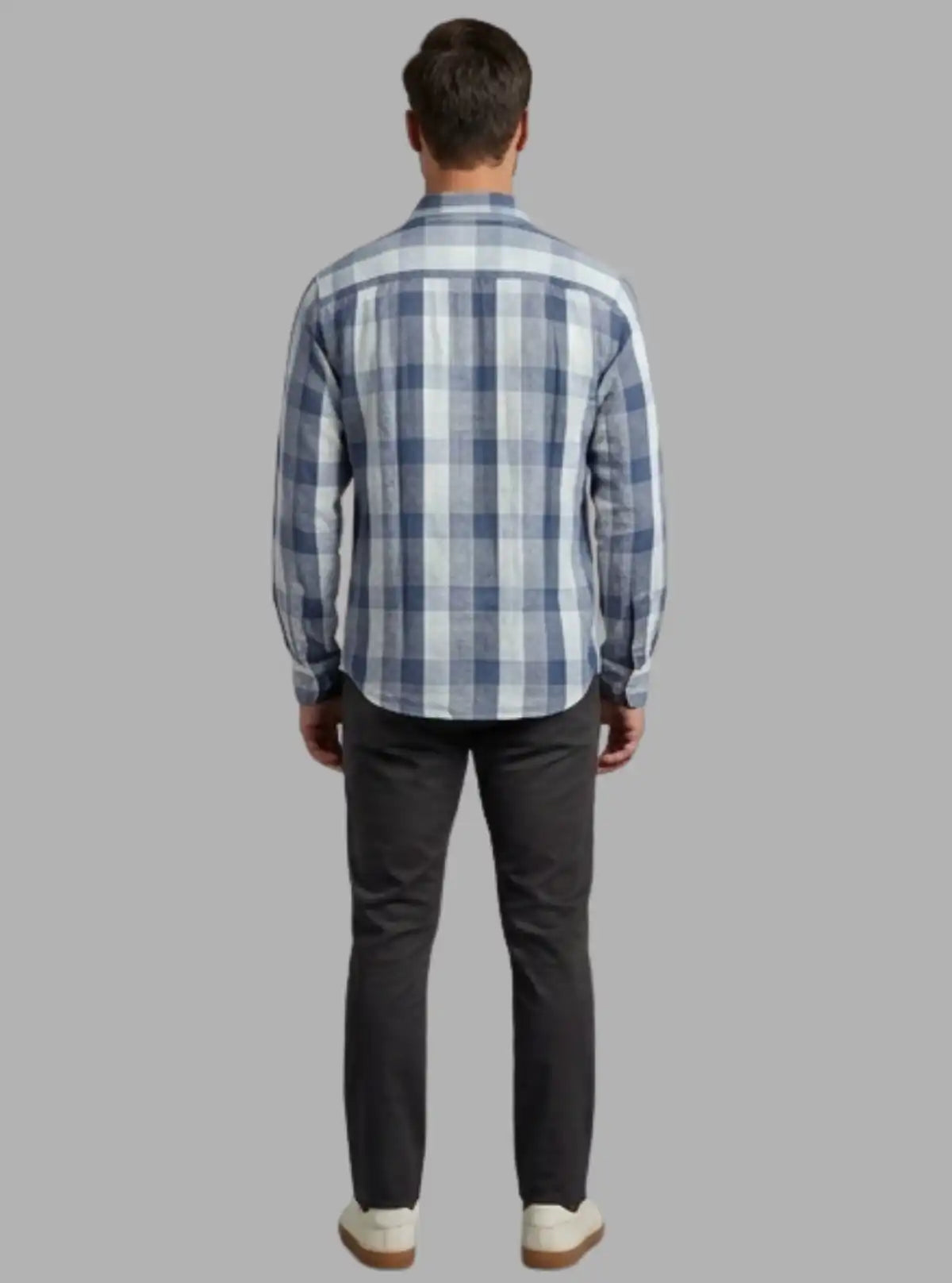 Classic Grey Striped Linen Full Sleeve Shirt for Men – Casual & Smart by Boer and Fitch
