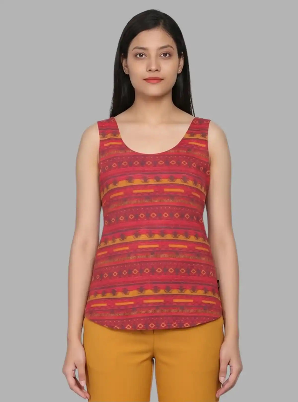Women’s Orange Textured Sleeveless Top – Boer and Fitch
