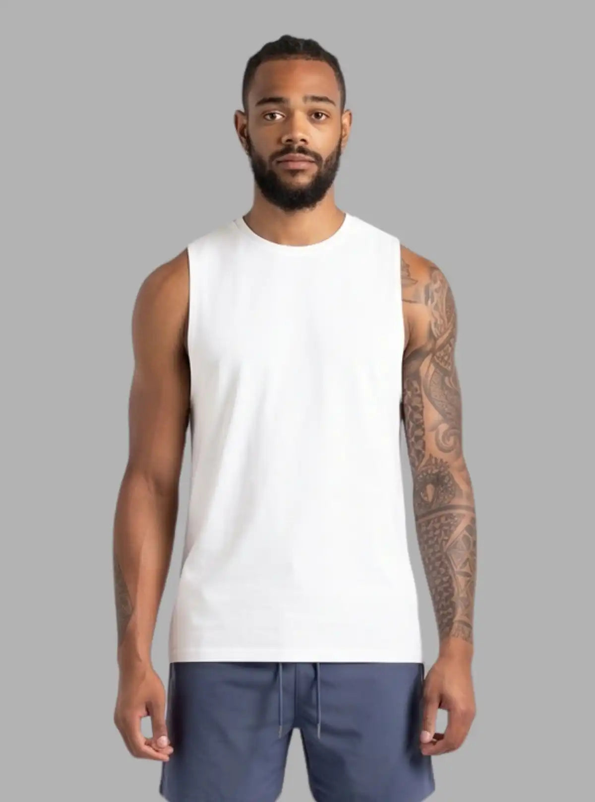 Men's Mirage White Tank Top – Classic Fit, Breathable Cotton Comfort