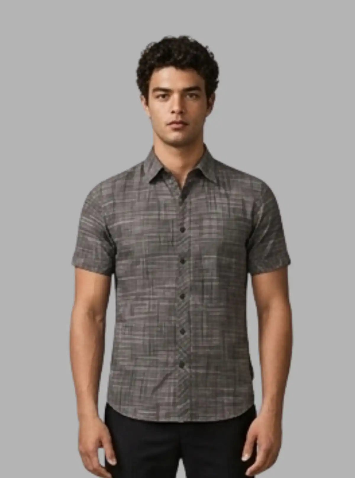 Blended Black Half Sleeve Shirt for Men – Casual Cotton Shirt by Boer and Fitch