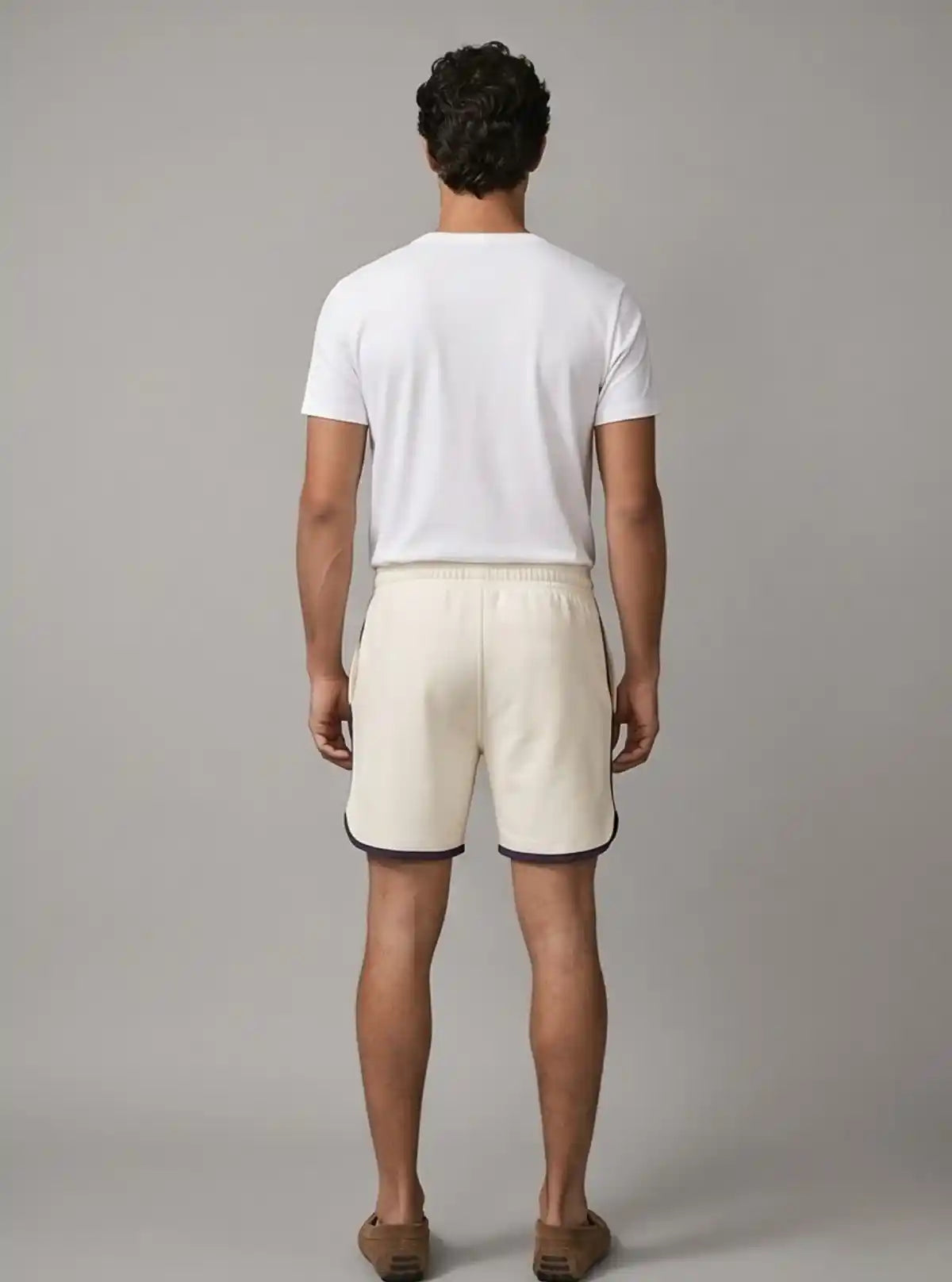 Boer and Fitch Men’s Ecru Fleece Shorts – Comfortable Casual Lounge Wear