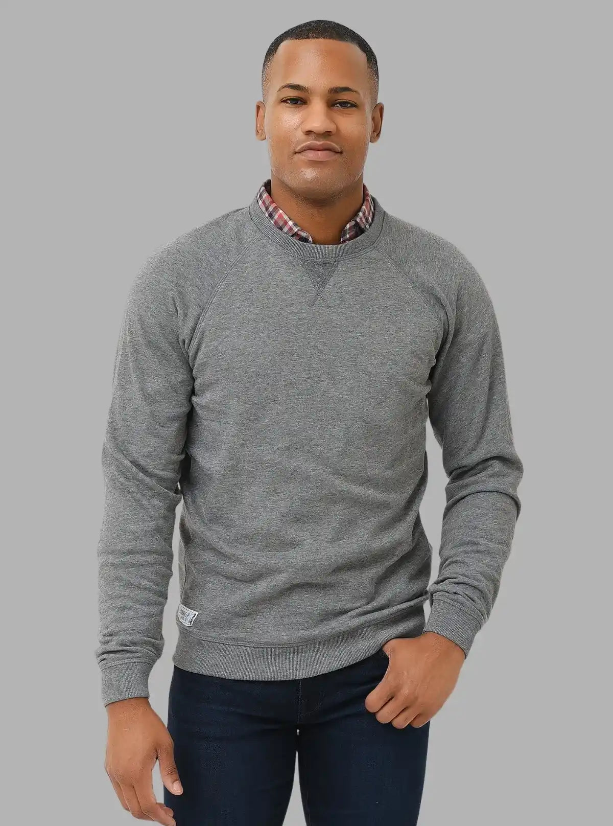 Men’s Charcoal V-Cut Fleece Sweatshirt – Sleek, Smart & Comfortable