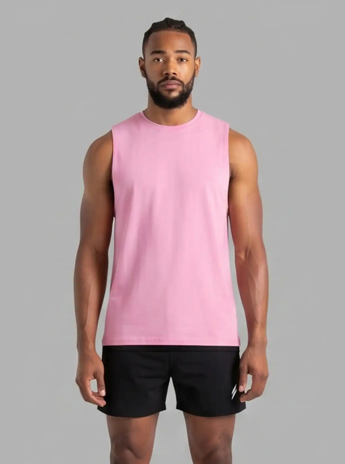 Boer and Fitch Oversized Pink Tank for Men | 100% Cotton Soft Touch Sleeveless Tank