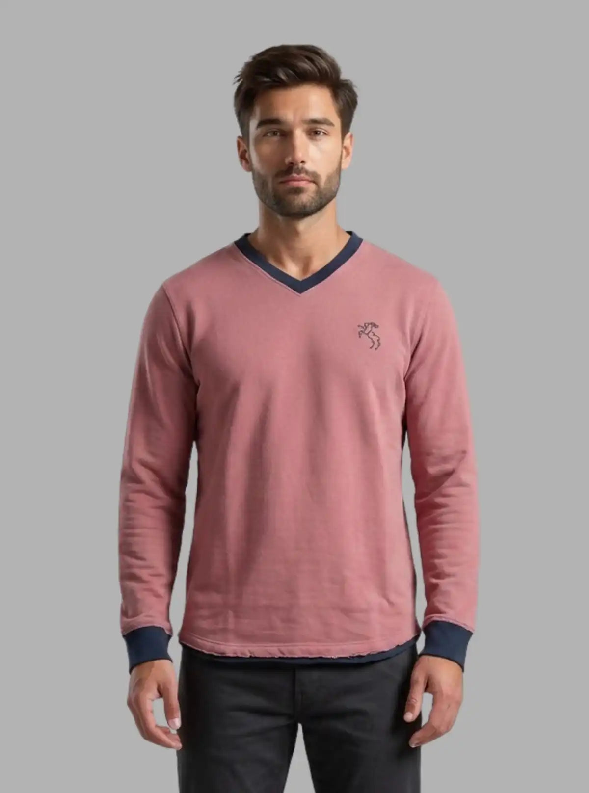 Pink V-Neck Sweatshirt for Women – Casual Comfort by Boer and Fitch