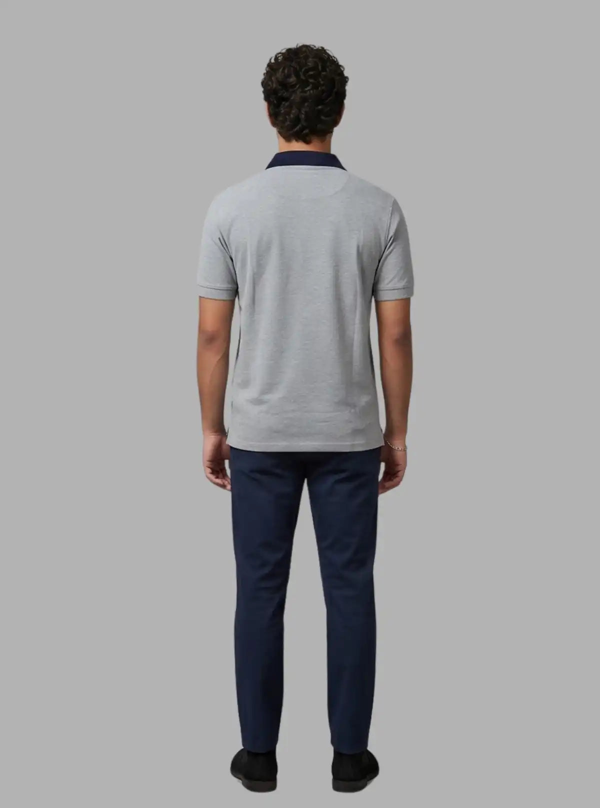 Navy Collared Grey Polo T-Shirt – Premium Cotton by Boer & Fitch