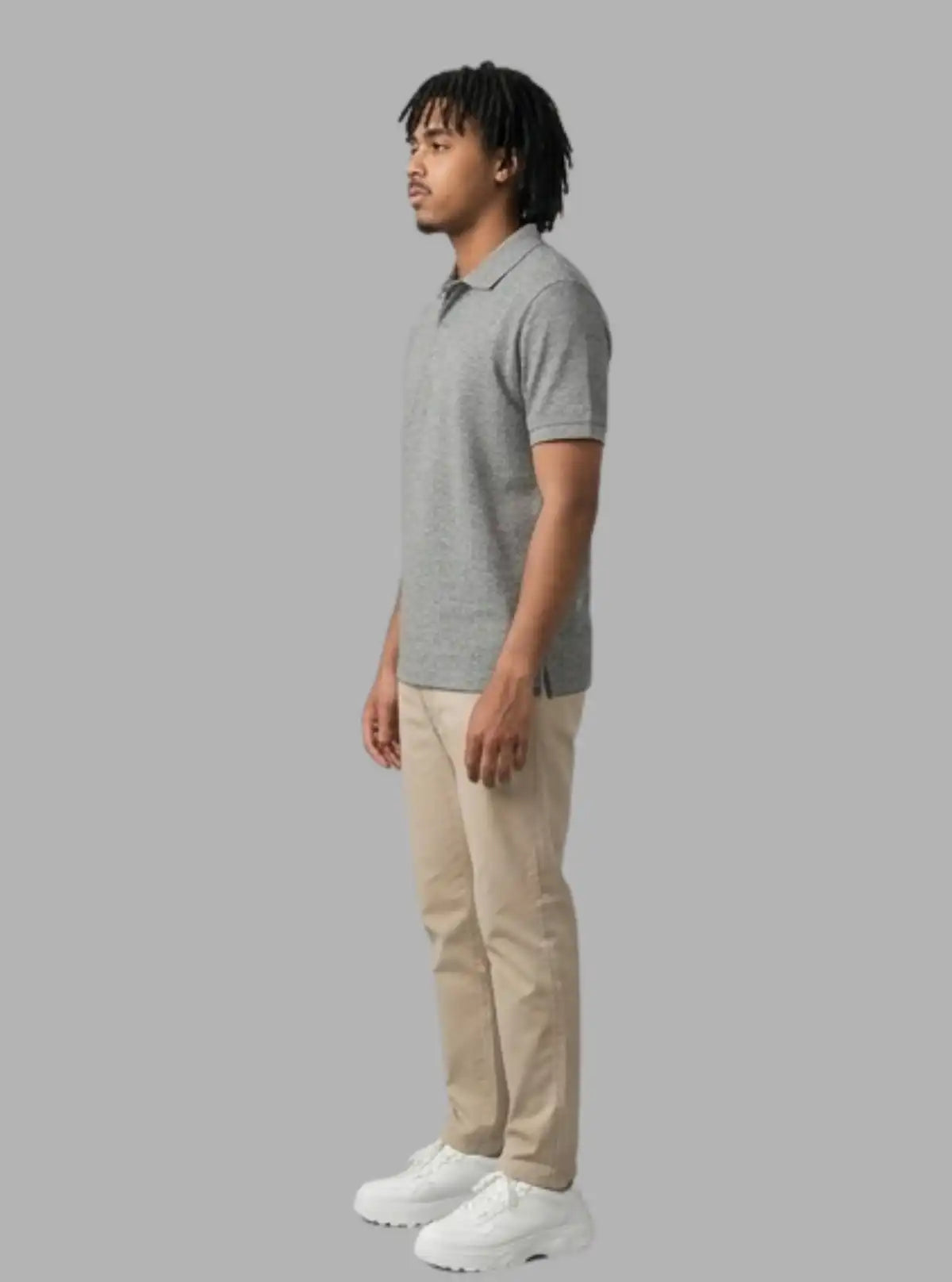 Boer and Fitch Essential Grey Melange Polo Shirt for Men | 100% Cotton Pique