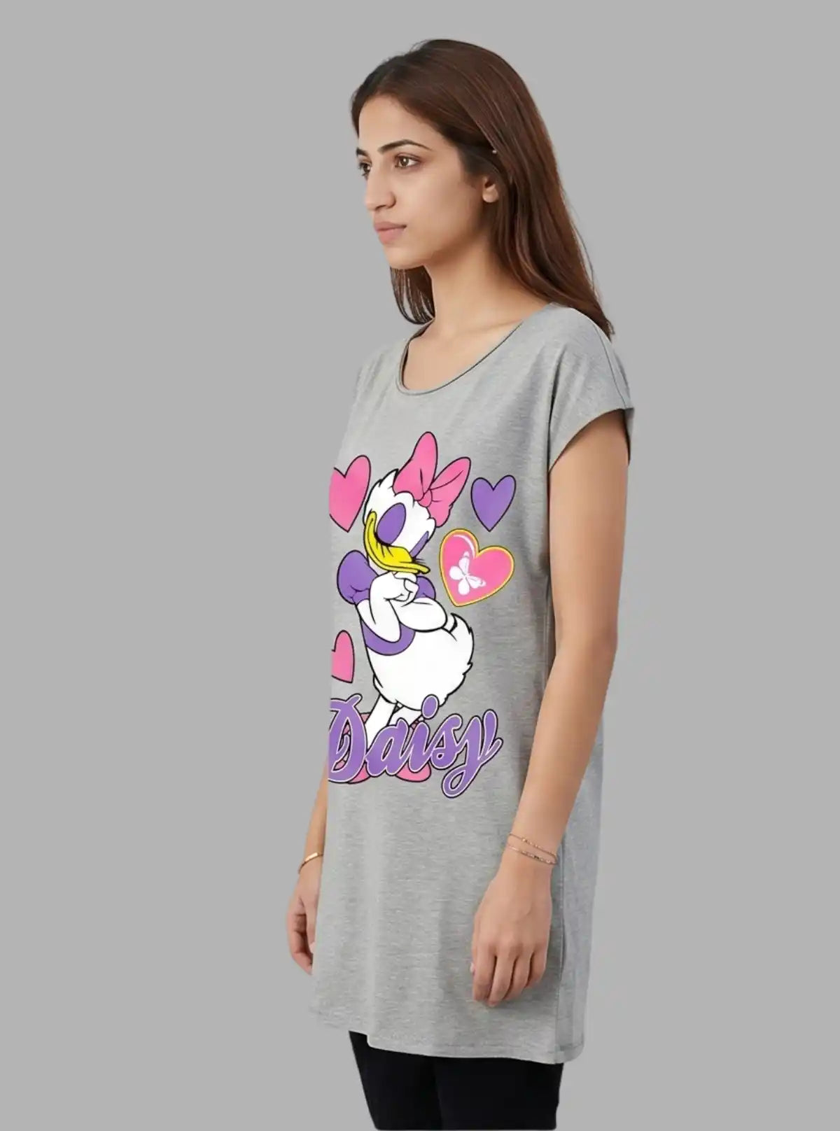 Women’s Grey Melange Cotton Jersey Cap Sleeve Sleepwear – Soft & Stylish Comfort