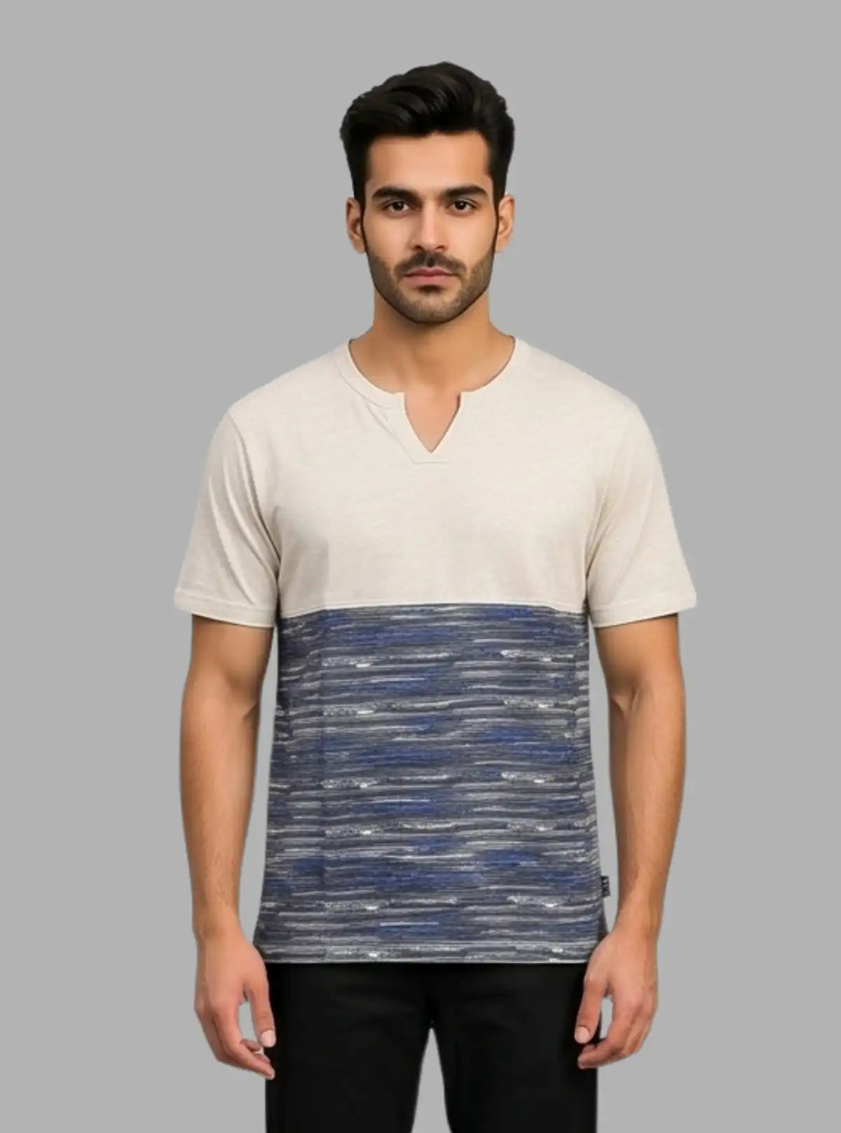 Men’s Ecru Pin Stripe Crew Neck T-Shirt – Stylish & Comfortable | Boer & Fitch