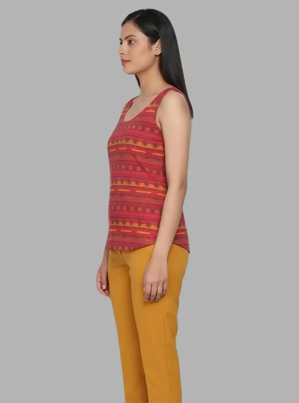 Women’s Orange Textured Sleeveless Top – Boer and Fitch
