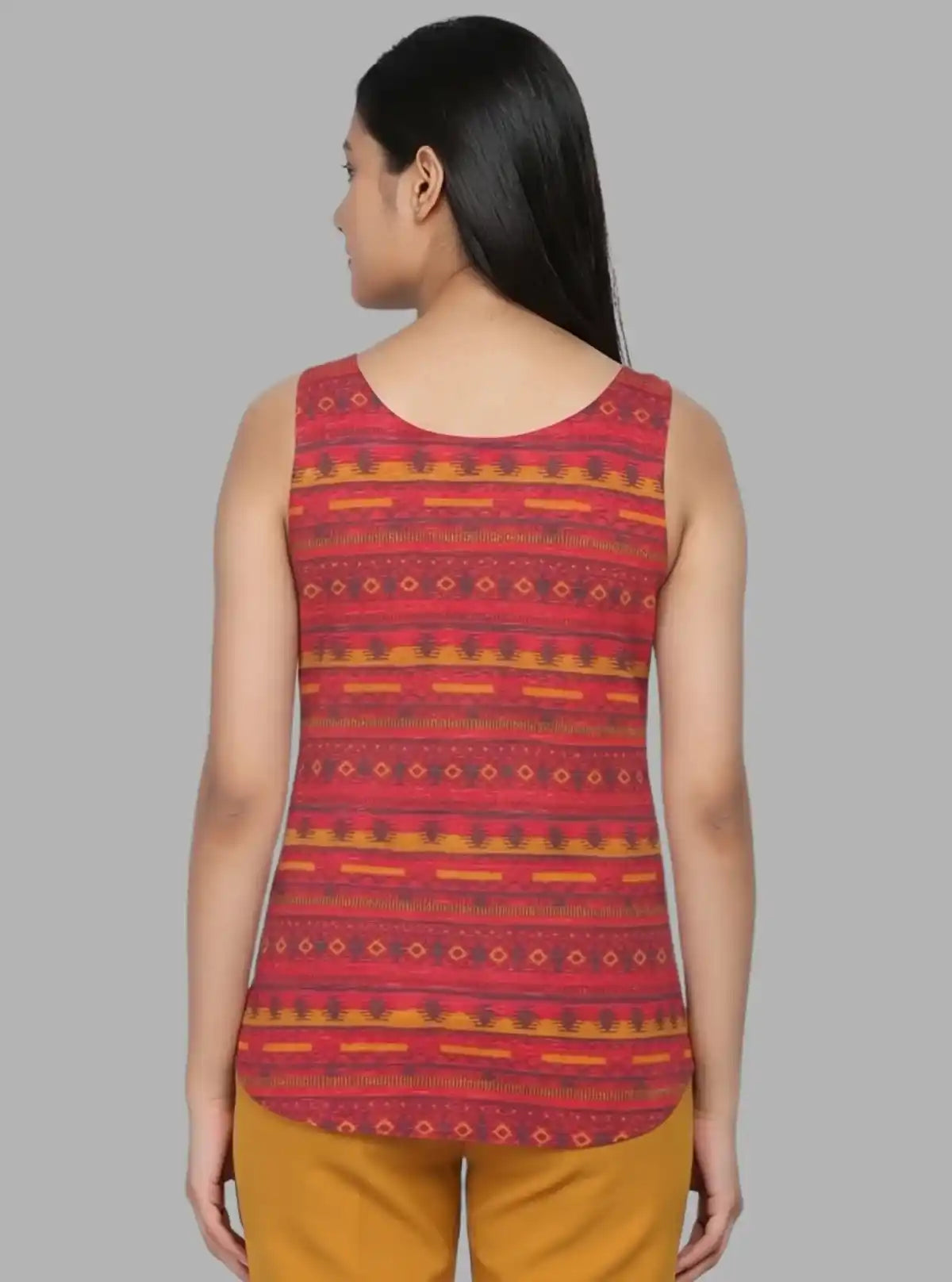 Women’s Orange Textured Sleeveless Top – Boer and Fitch