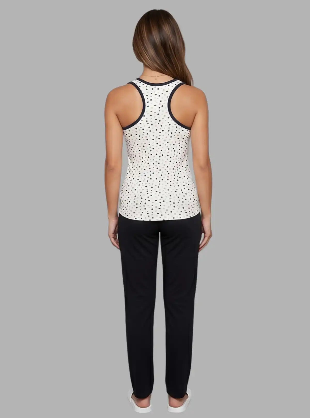 Women’s Black Contrast Print Sleeveless Top – Casual Chic by Boer and Fitch
