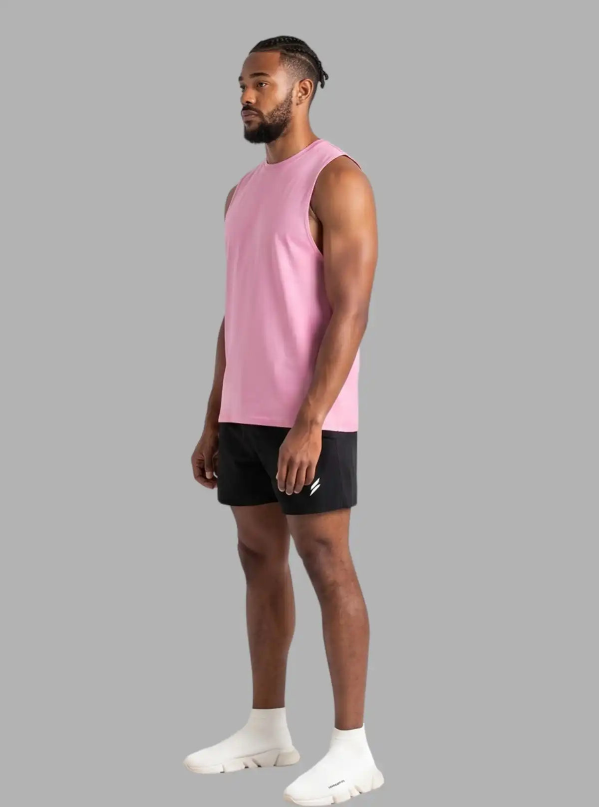 Boer and Fitch Oversized Pink Tank for Men | 100% Cotton Soft Touch Sleeveless Tank