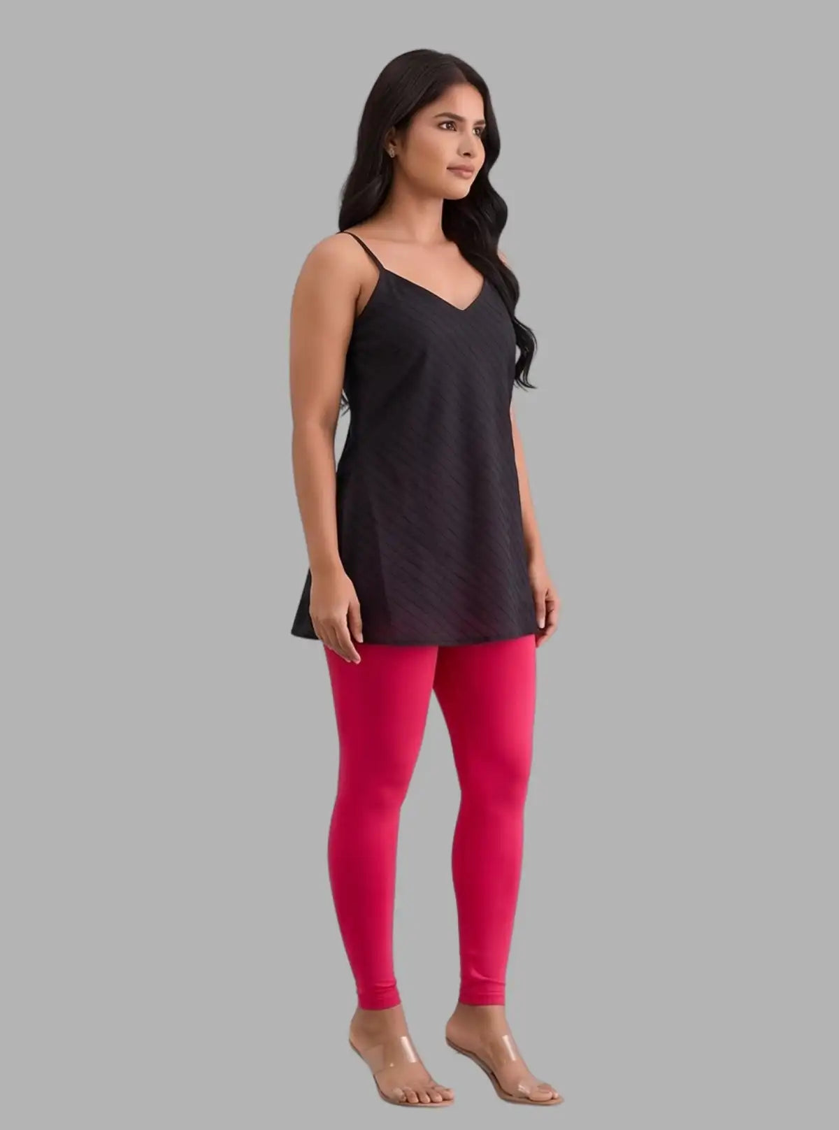 Women's Fuchsia Ankle Legging – Soft Stretch Cotton Fit by Boer & Fitch