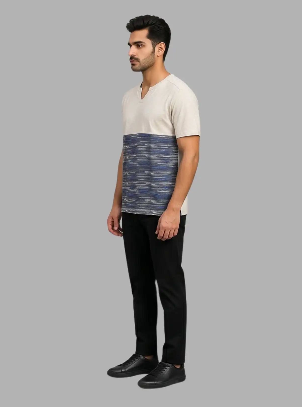 Men’s Ecru Pin Stripe Crew Neck T-Shirt – Stylish & Comfortable | Boer & Fitch