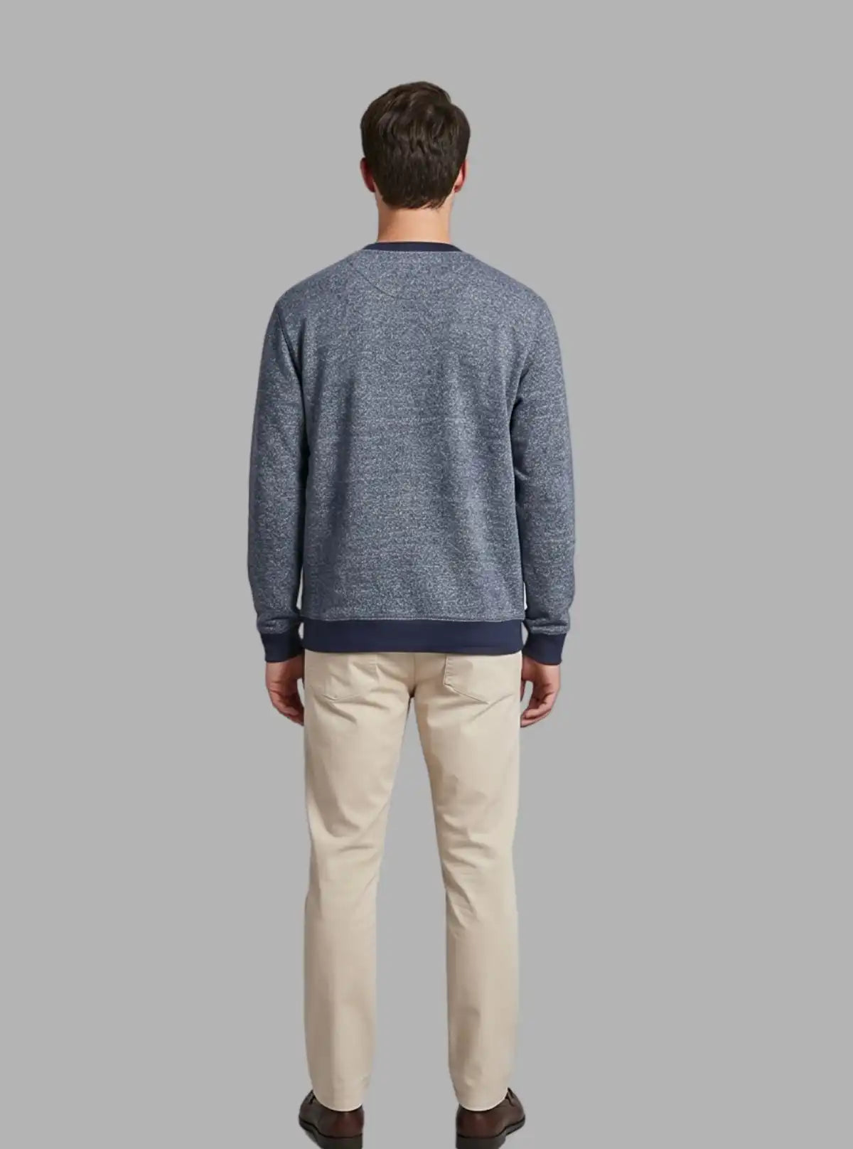 Blue Distress Melange Sweatshirt for Men – Casual Comfort by Boer and Fitch
