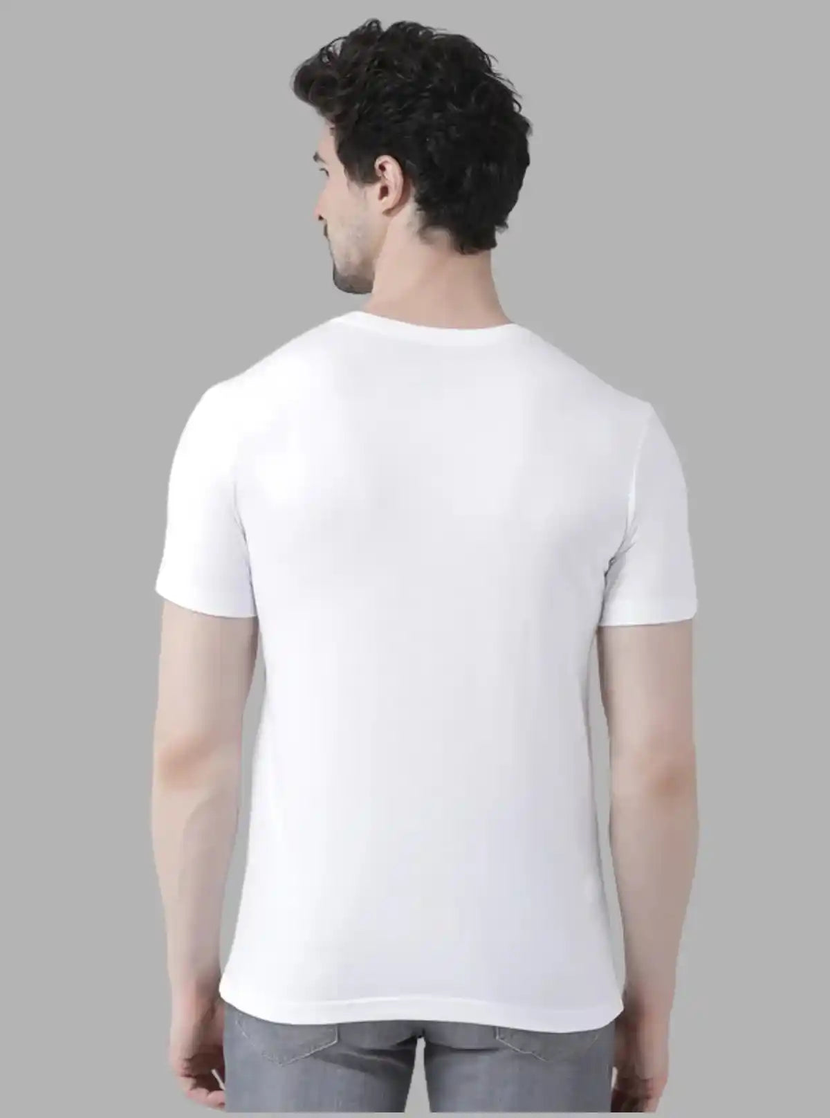 Men’s White Basic V-Neck T-Shirt – Classic Cotton Tee for Everyday Wear