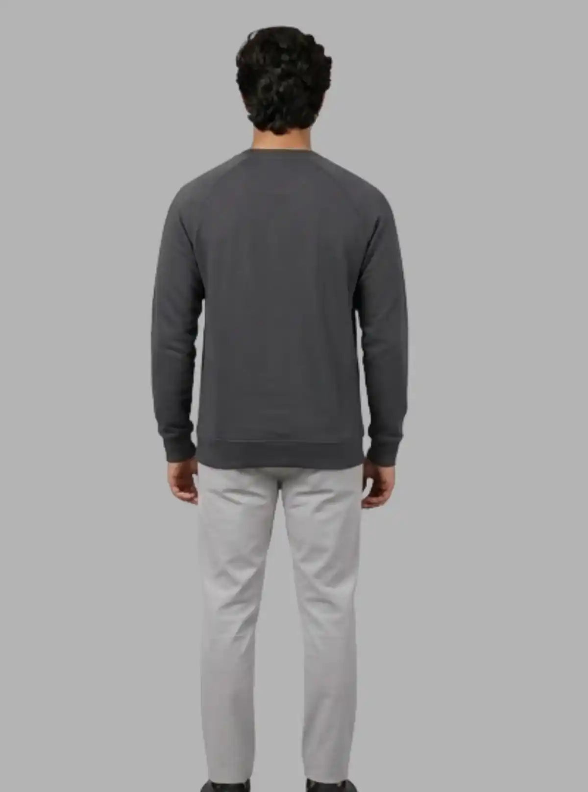 Men’s Dark Melange Printed Sweatshirt – Bold Print, Everyday Comfort