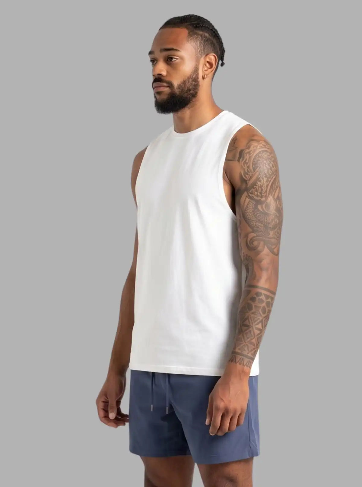Men's Mirage White Tank Top – Classic Fit, Breathable Cotton Comfort
