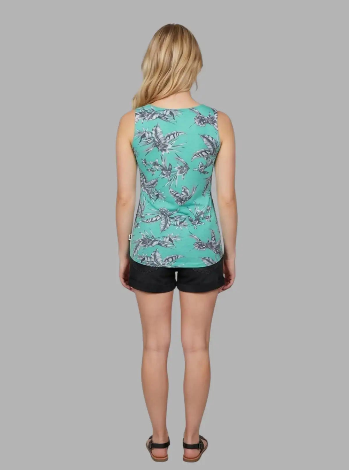 Women’s Green Abstract Print Sleeveless Top – Stylish Casual by Boer and Fitch