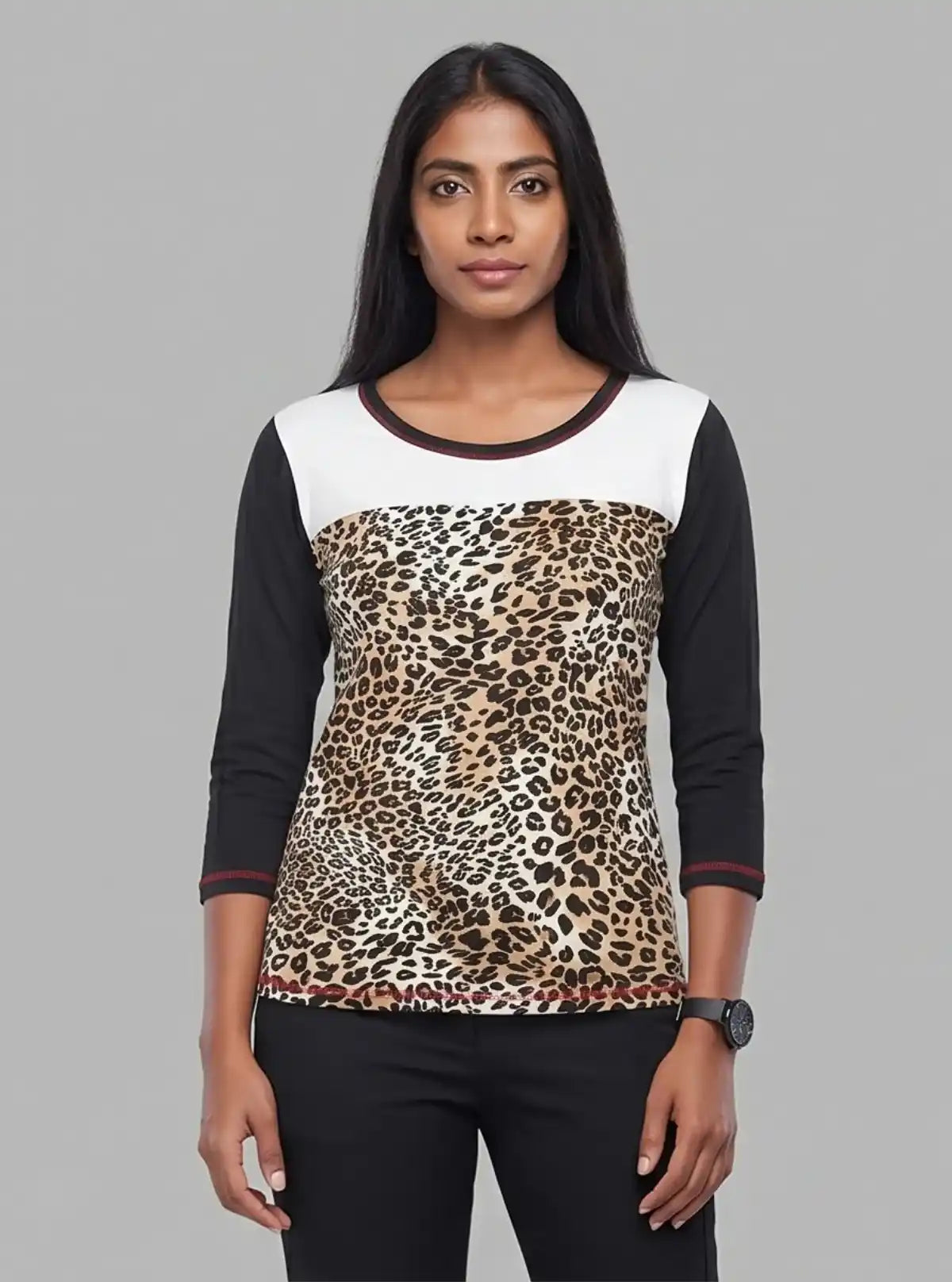 Women's White Creepers Print Long Sleeve Cotton Jersey Top | Boer & Fitch
