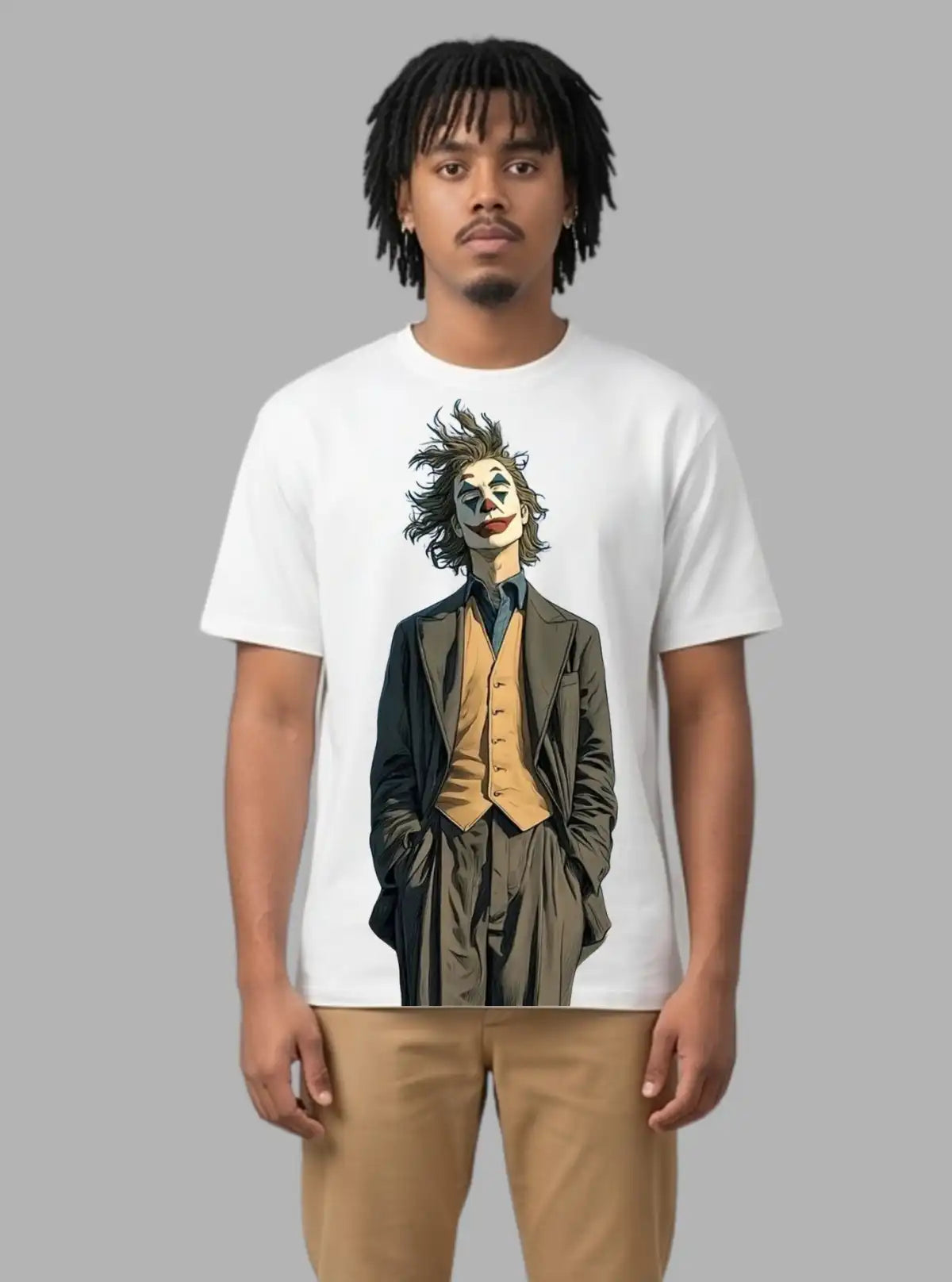 Boer and Fitch Men's White Joker Printed Cotton T-Shirt | Graphic Regular Fit Tee