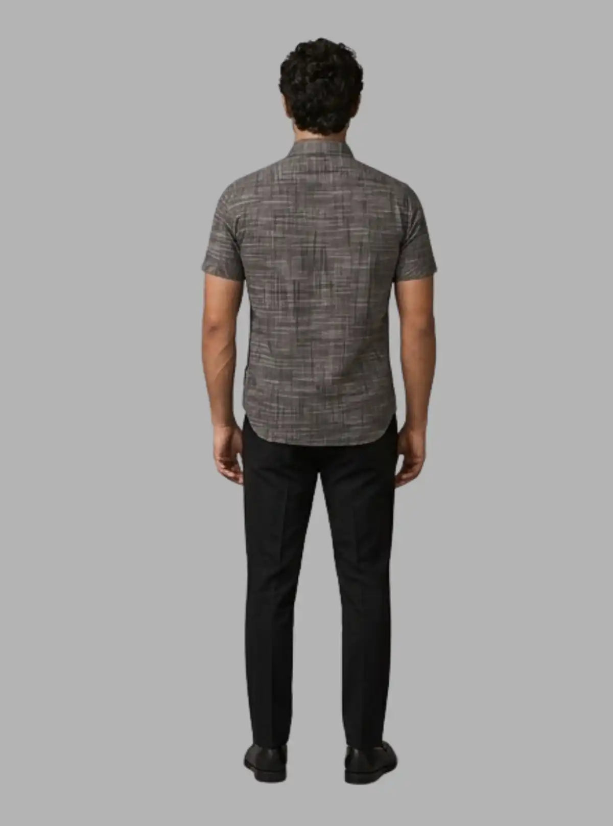 Blended Black Half Sleeve Shirt for Men – Casual Cotton Shirt by Boer and Fitch