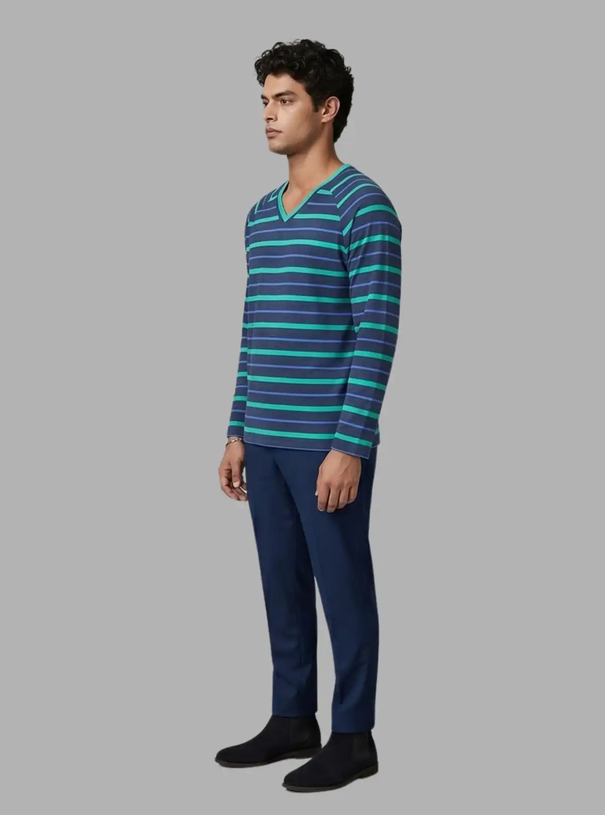 Green Striped Raglan Contrast Sweatshirt for Men – Boer and Fitch
