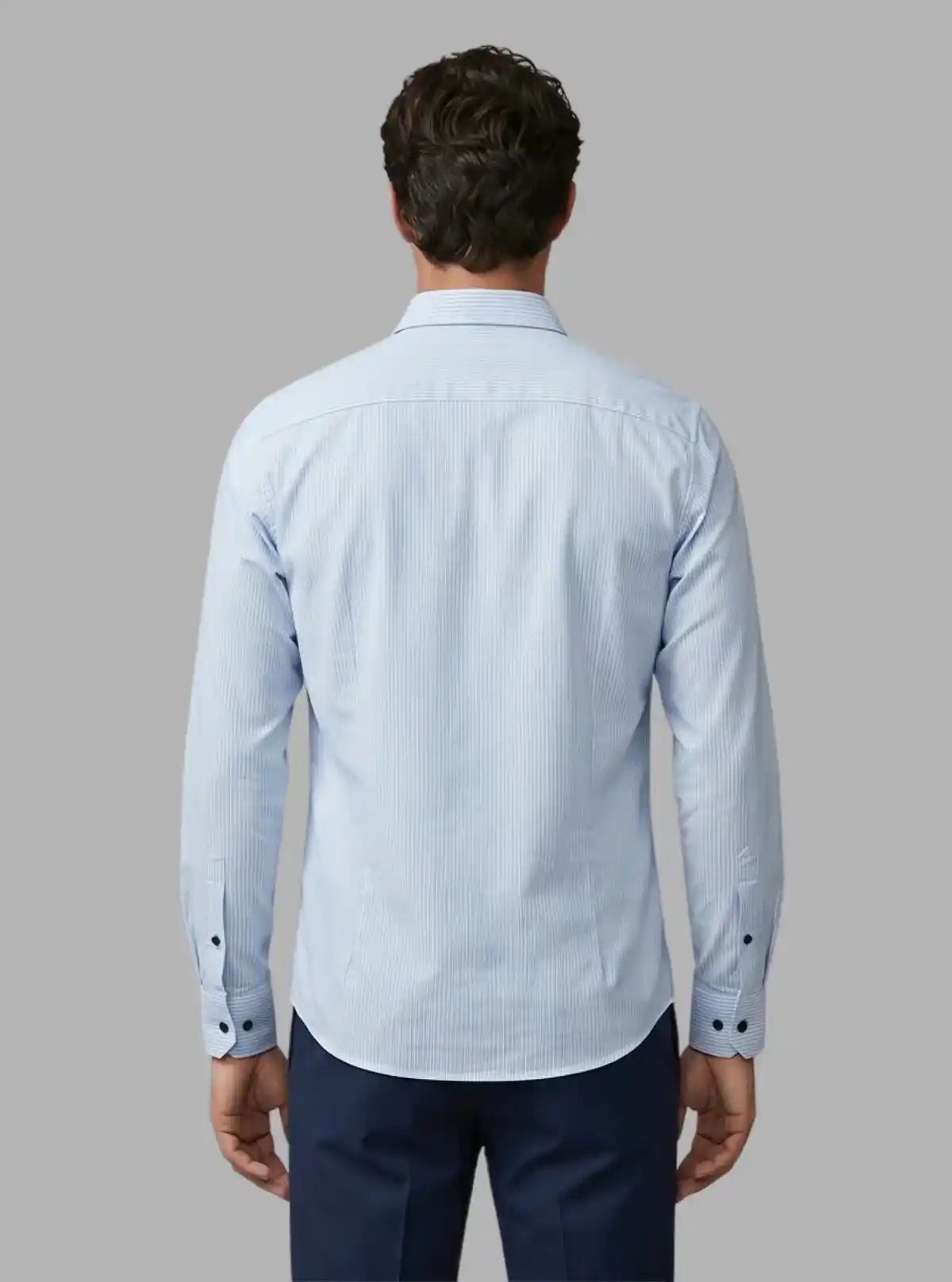 Men's Light Blue Long Sleeve Poly Shirt – Cool, Crisp & Contemporary by Boer and Fitch