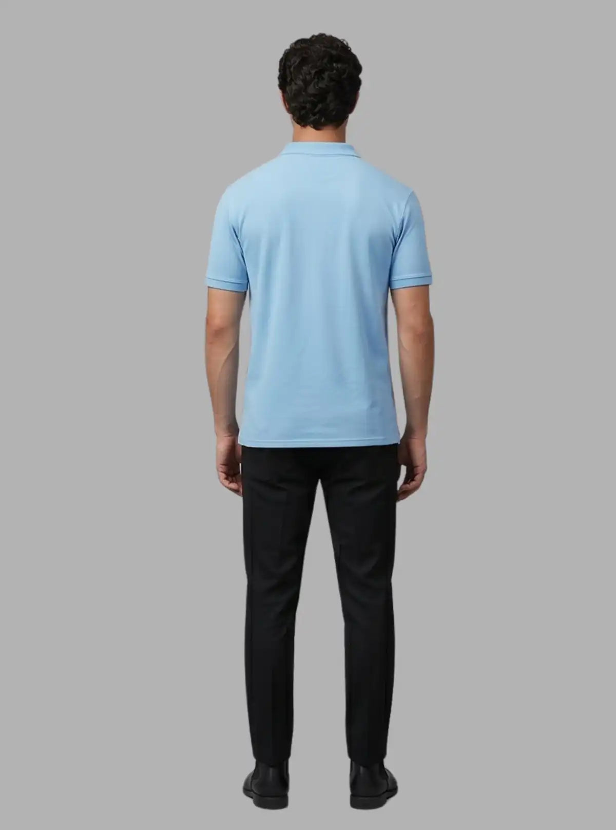 Men’s Light Blue Polo T-Shirt with Collar & Cuff | 100% Cotton Piqué Knit | Boer & Fitch