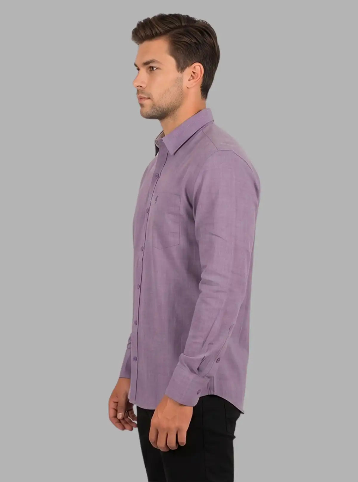 Slim Fit Eyebird Purple Long Sleeve Shirt for Men – Casual Cotton Shirt by Boer and Fitch