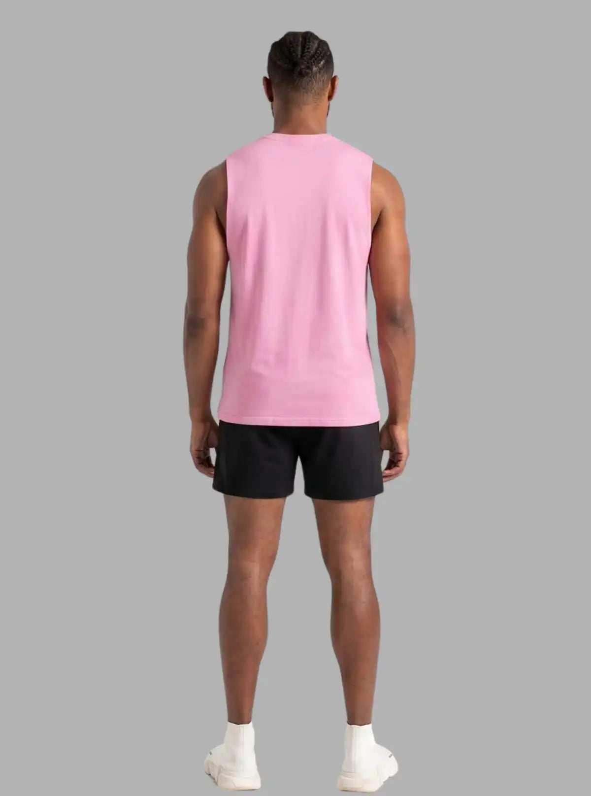 Boer and Fitch Oversized Pink Tank for Men | 100% Cotton Soft Touch Sleeveless Tank