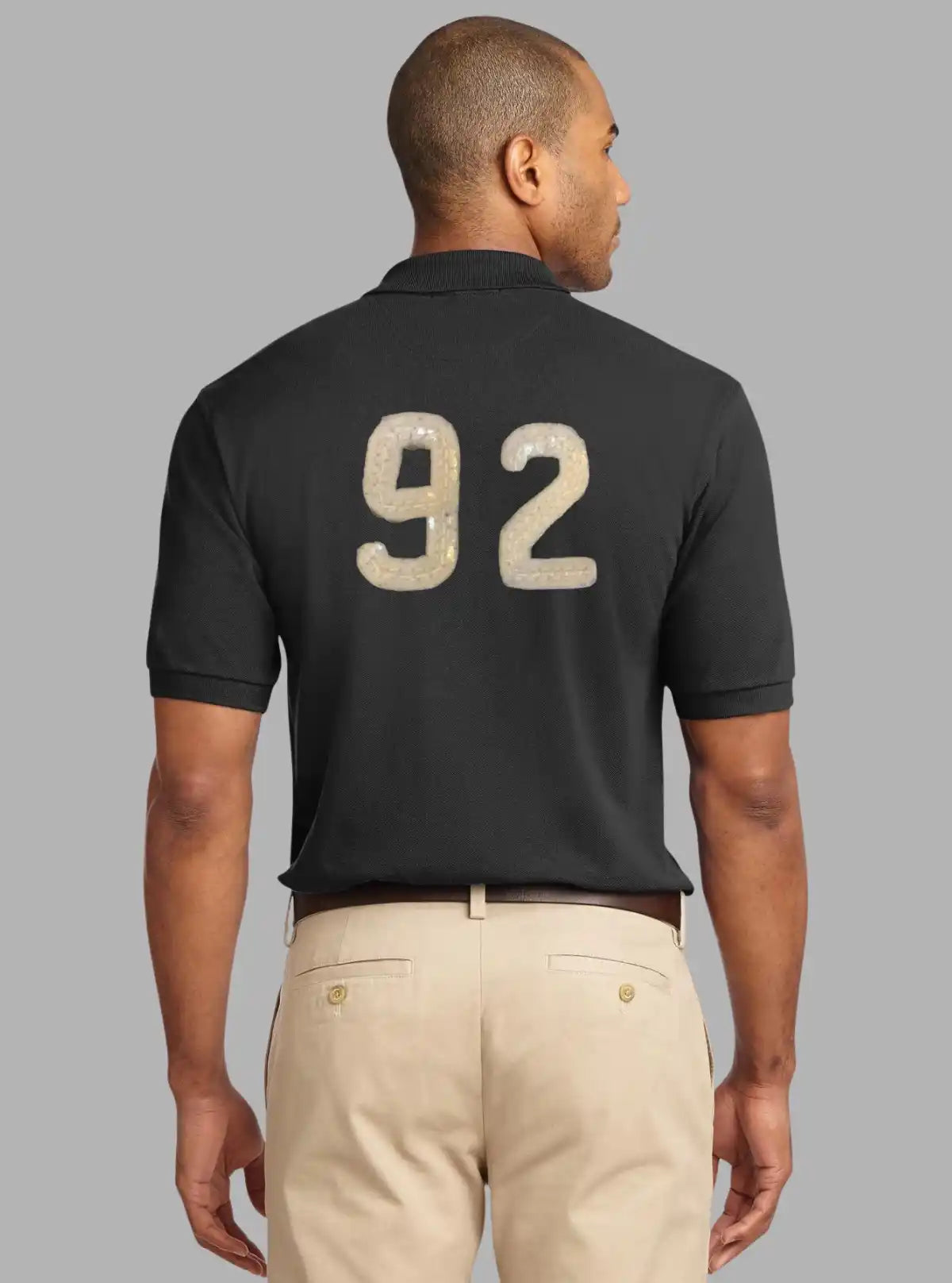 Black 92 Print Polo T-Shirt for Men – Casual Graphic Polo by Boer and Fitch