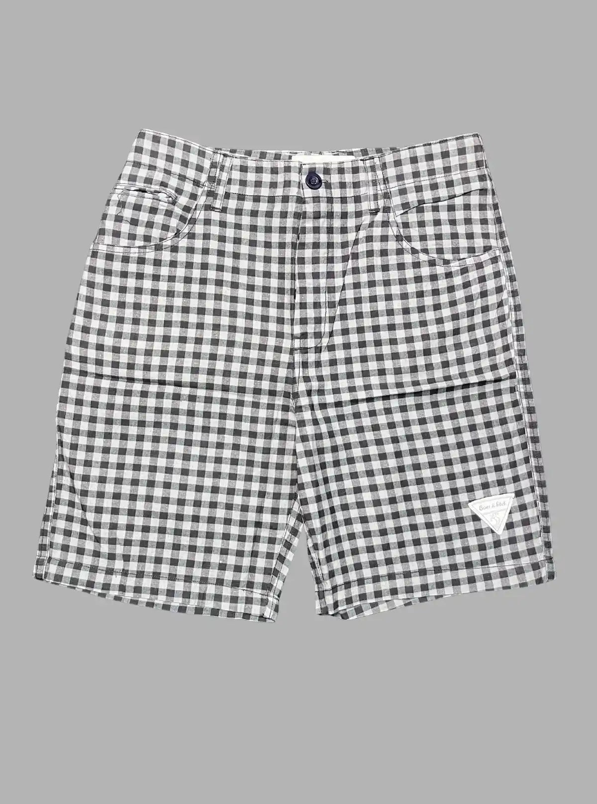 Black Woven Checked Shorts for Men – Casual Cotton Shorts by Boer and Fitch