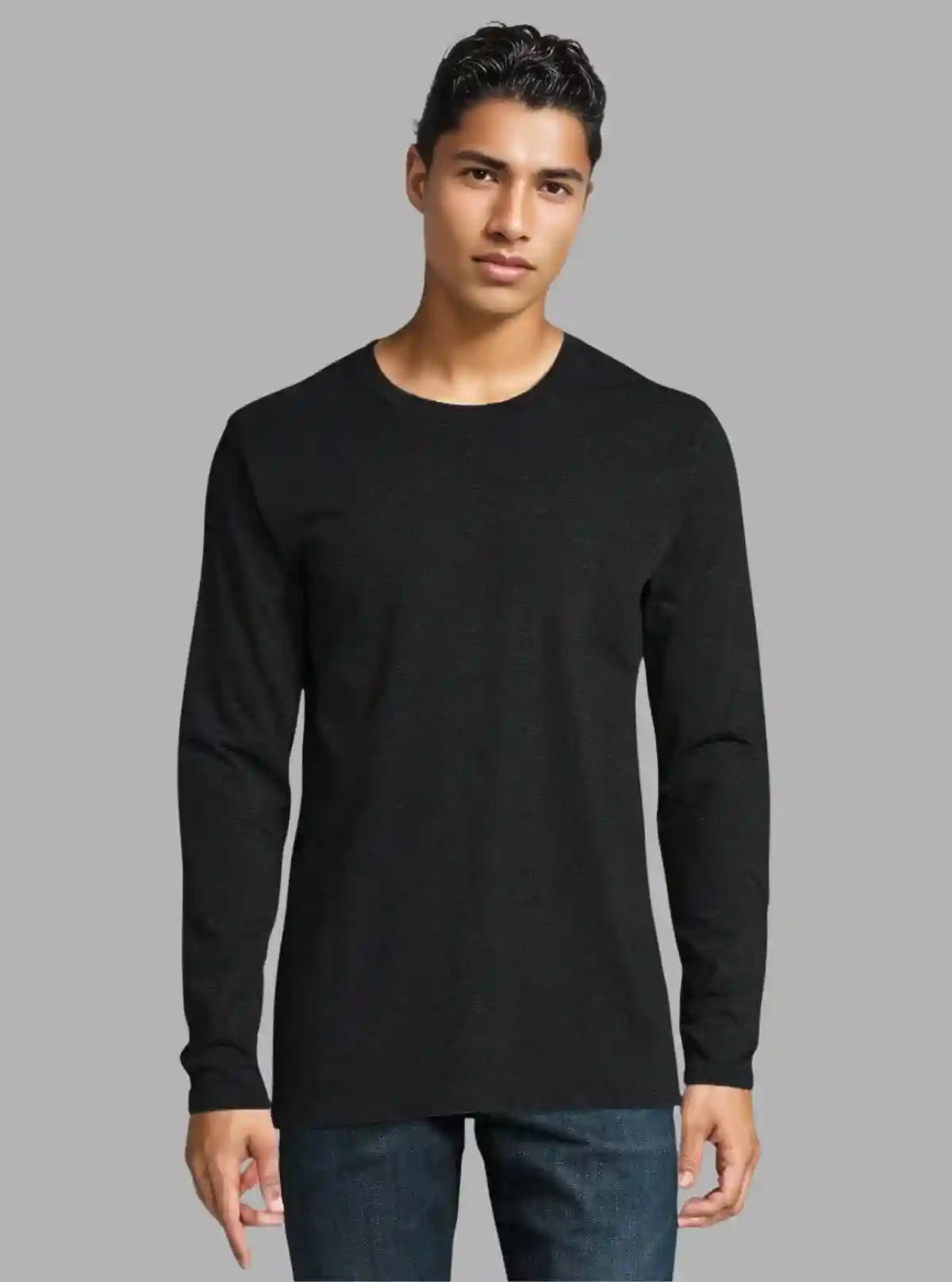 Black Long Sleeve Round Neck T-Shirt – Boer and Fitch | Buy Online at  Boer and Fitch