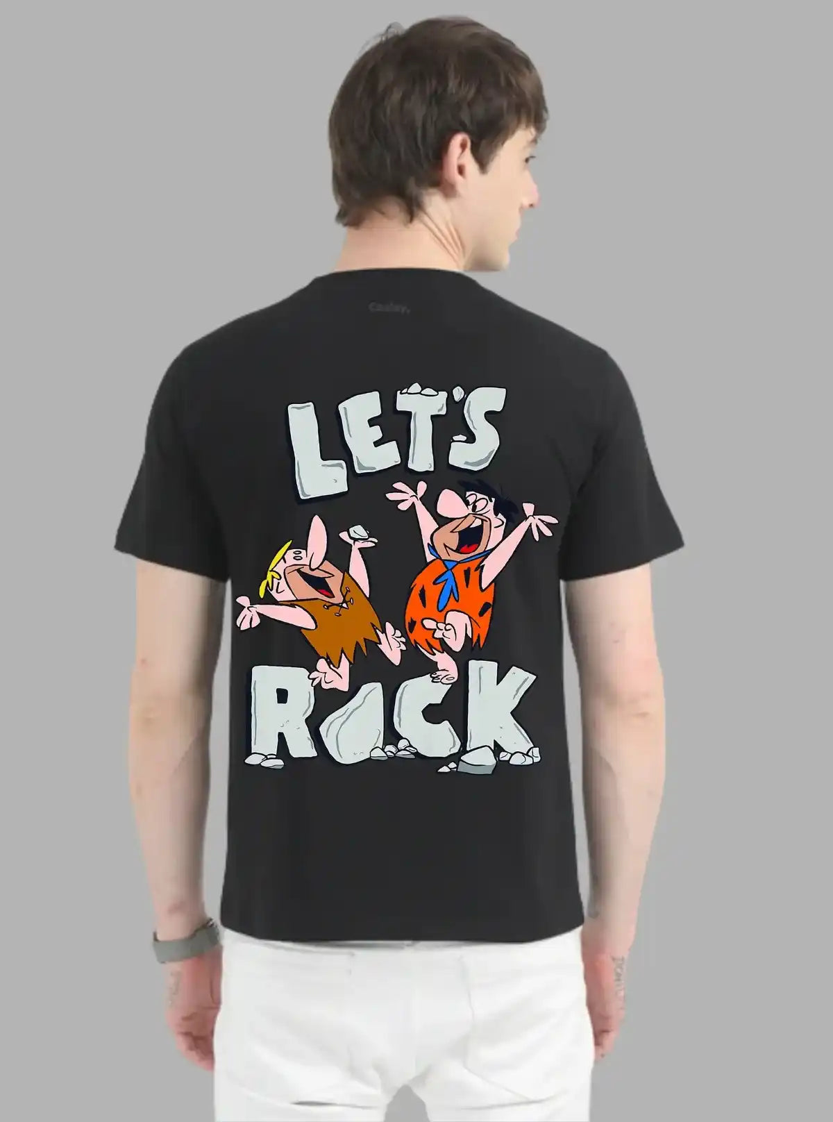 Men's Black Lets Rock Print T-Shirt – Bold Tribute & Comfort Wear
