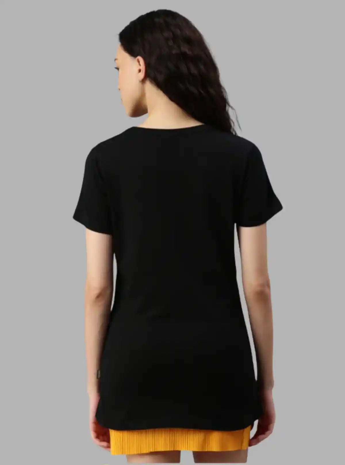 Women's Black Crew Neck Cotton Jersey Short Sleeve T-Shirt by Boer and Fitch
