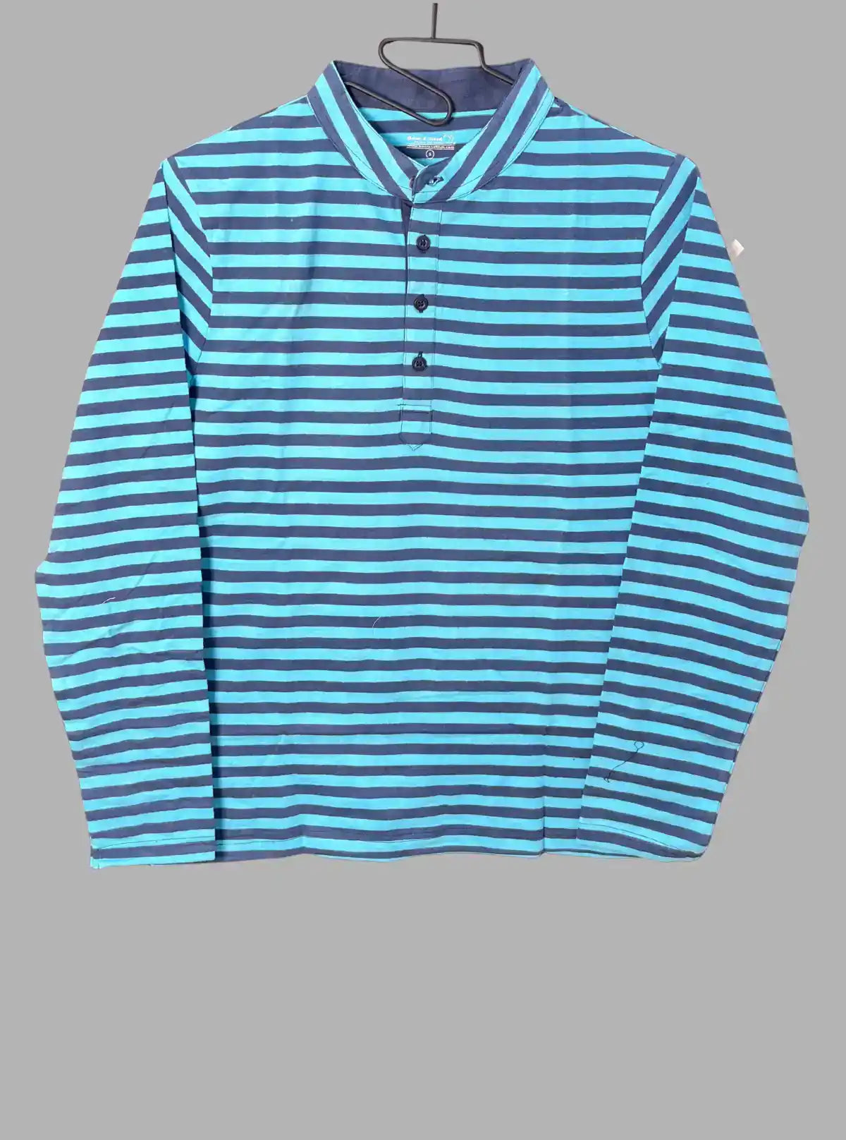 Turquoise Striped Henley T-Shirt for Men – Boer and Fitch