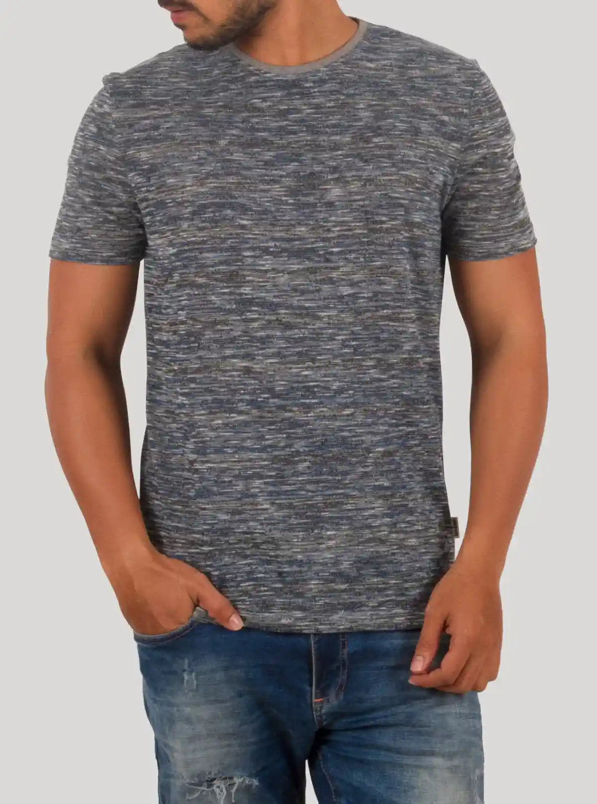 Blue Melange Fancy Knit T-Shirt for Men – Boer and Fitch | Buy Online at  Boer and Fitch