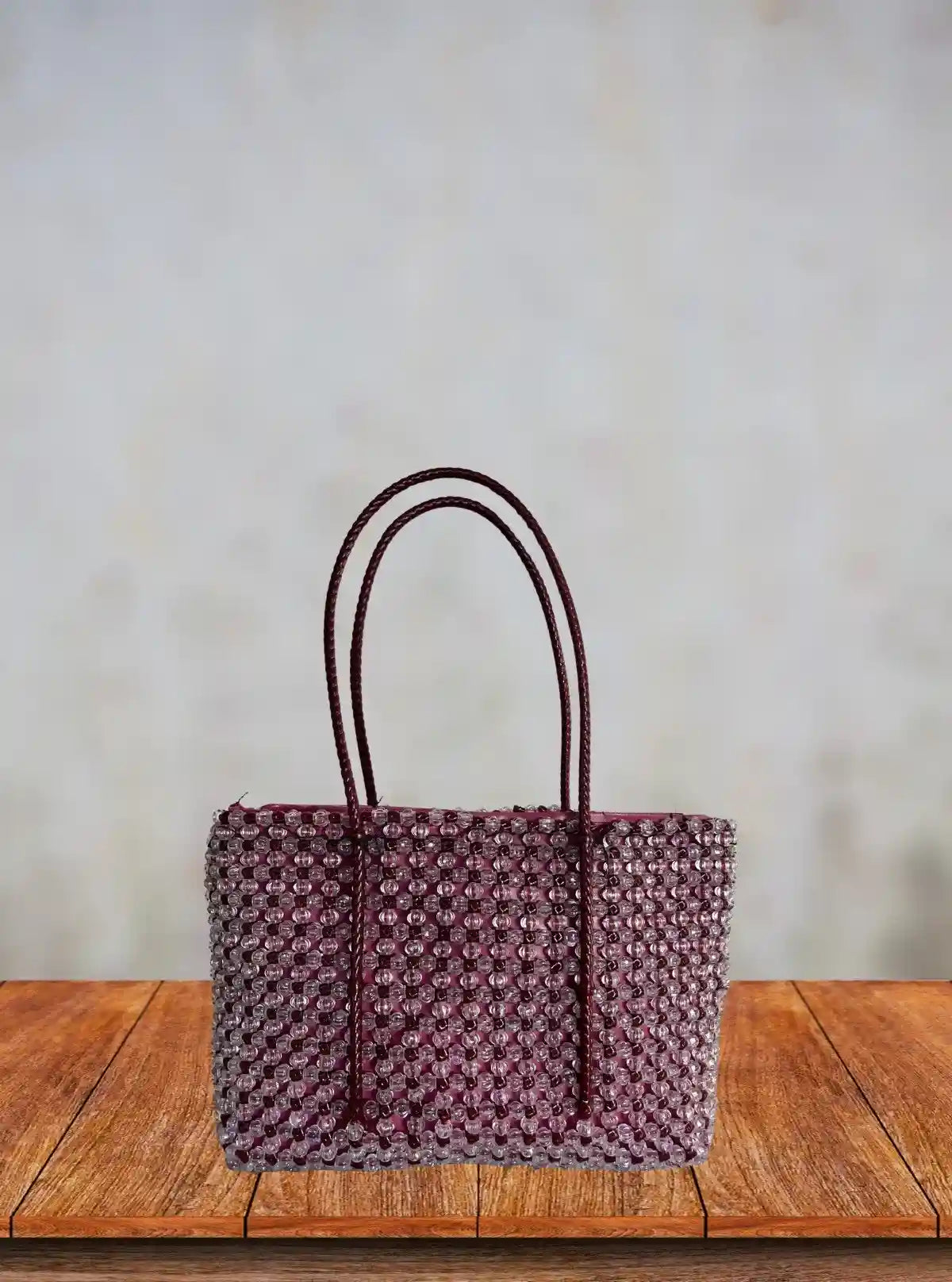 Burgundy Handmade Beaded Tote Bag with Zip – Elegant Fashion Accessory from Boer and Fitch | Buy Online at gep32c-qs.myshopify.com