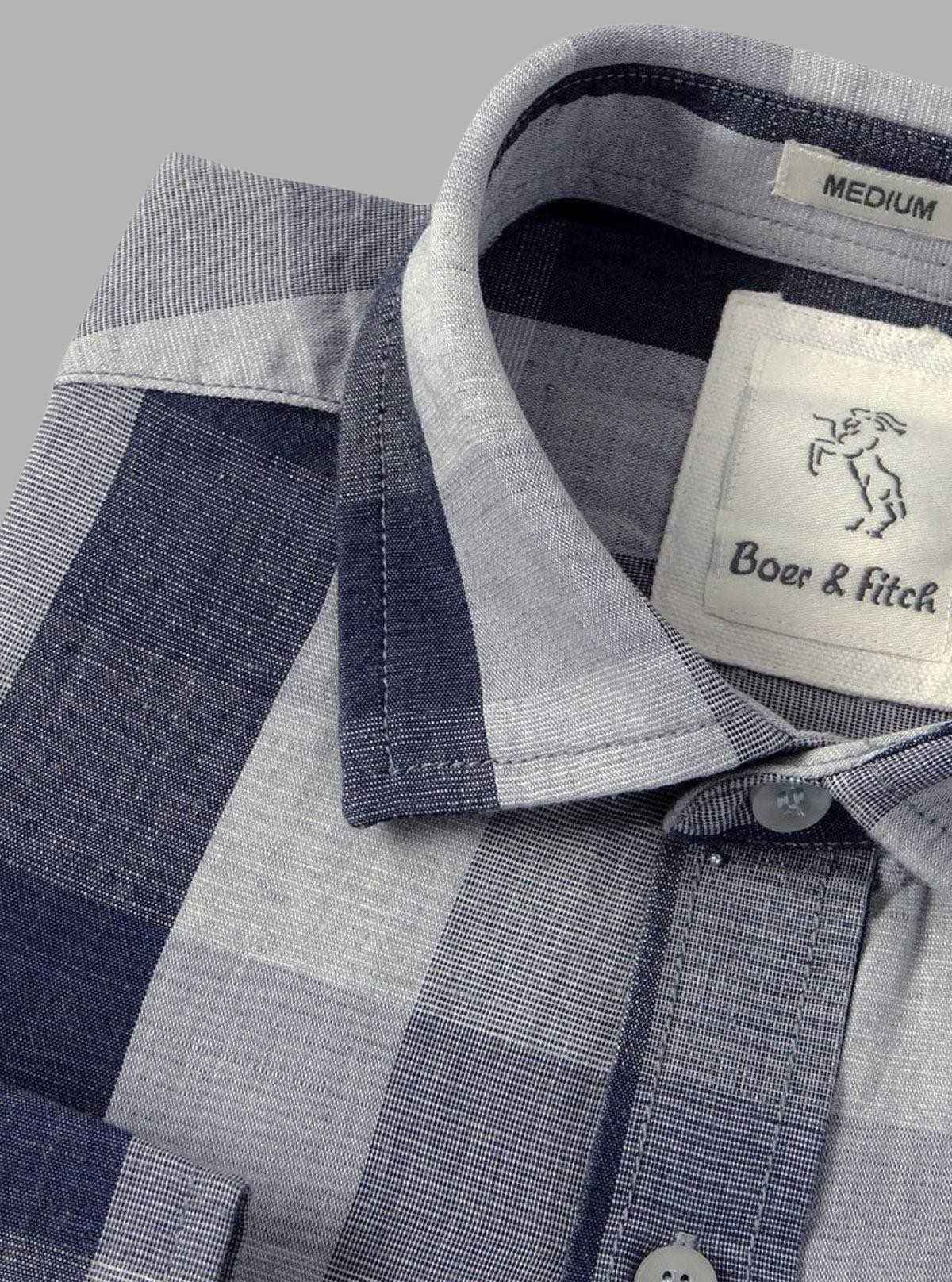 Classic Grey Striped Linen Full Sleeve Shirt for Men – Casual & Smart by Boer and Fitch | Buy Online at  Boer and Fitch