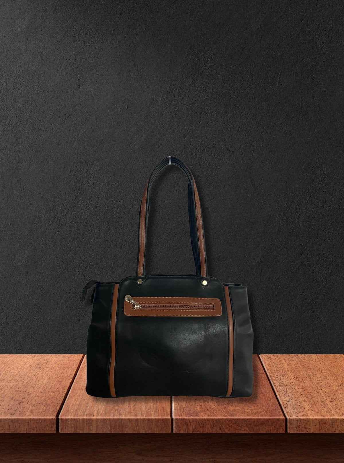 Contrast Black Leather Bag – Premium Dual-Tone Style for Modern Sophistication | Buy Online at  Boer and Fitch