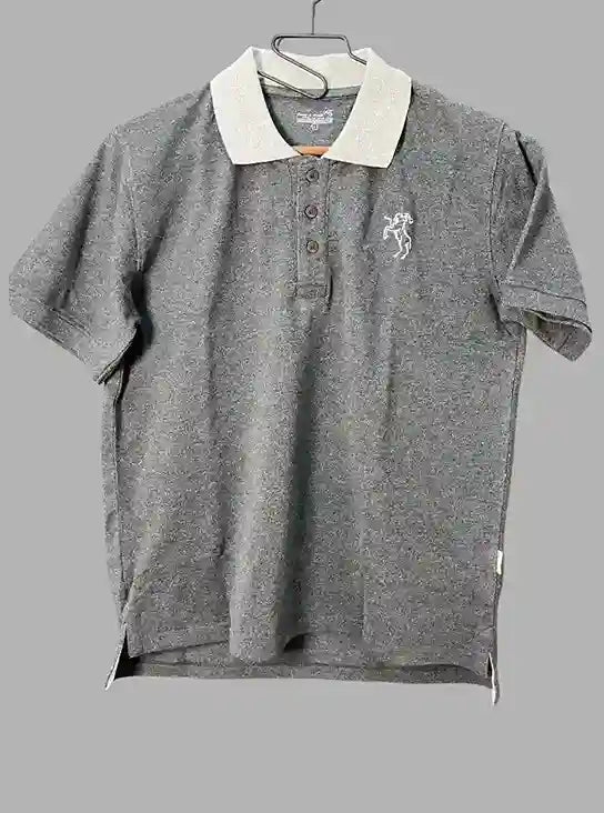 Dark Melange Polo T-Shirt for Men – Casual Cotton Tee by Boer and Fitch