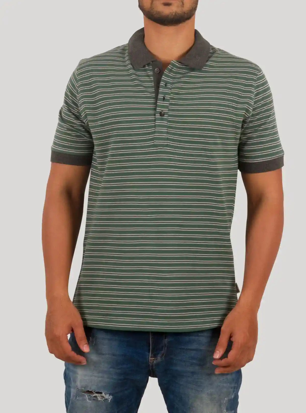 Dark Green Solid Stripe Polo T-Shirt for Men – Boer and Fitch | Buy Online at  Boer and Fitch