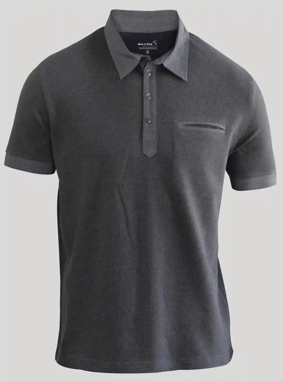 Dark Grey Melange Polo T-Shirt for Men – Casual Style by Boer and Fitch | Buy Online at  Boer and Fitch